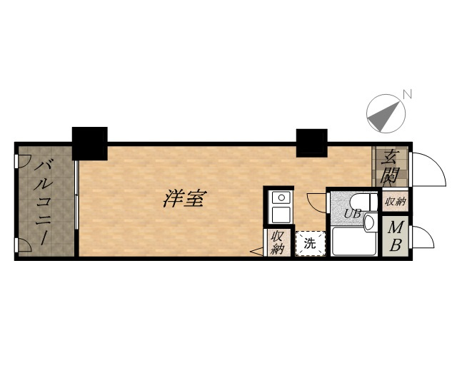 宝塚市湯本町の賃貸マンションの間取り