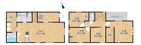 【間取り】 | 西区富士見が丘2丁目　1号地　新築戸建