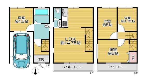 【間取り】 | 守口市大日町2丁目　中古戸建