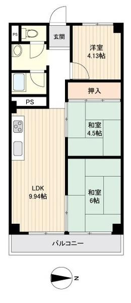 マンションあさもの間取り