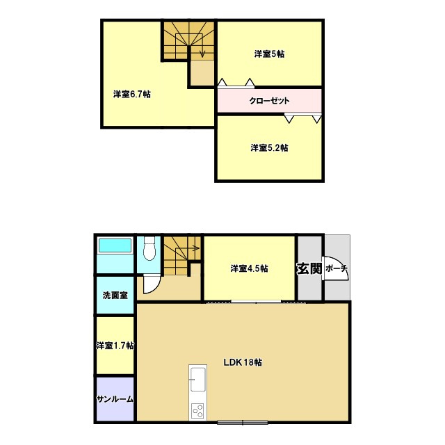 八街市朝日　中古戸建の間取り