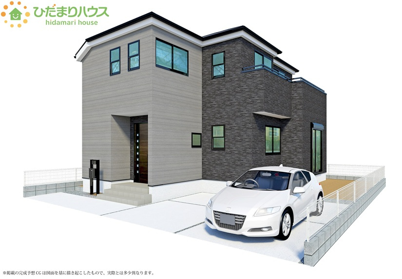 上尾市瓦葺　新築戸建　リーブルガーデン01の外観パース|外観イメージ図