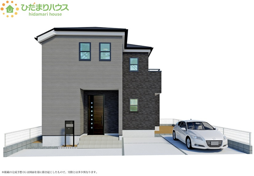 上尾市瓦葺　新築戸建　リーブルガーデン01の外観パース|外観イメージ図