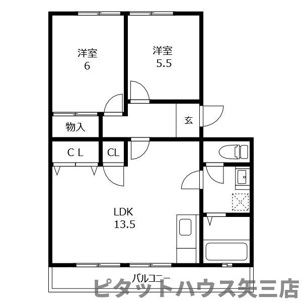 天神マンションⅠの間取り