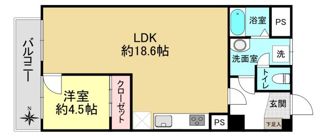 シャトー幸福の間取り|解放感あります！