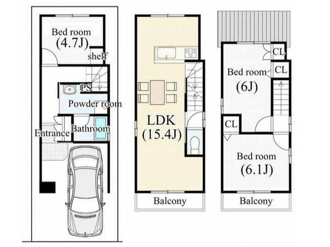 【間取り】 | 山科区椥辻草海道町　新築戸建