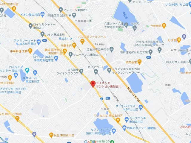 ライオンズマンション東加古川　1階の地図
