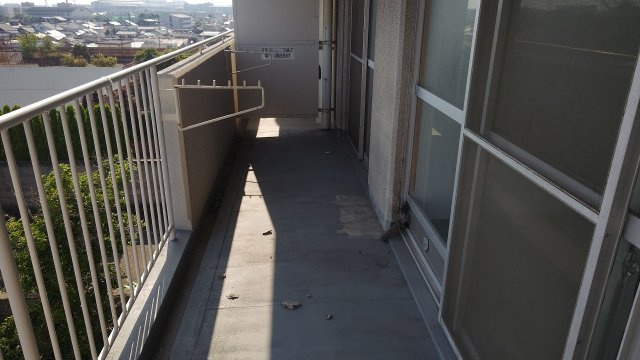 高砂ハイツのバルコニー