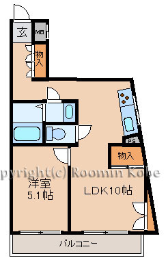 ブルーハイツ北別府の間取り