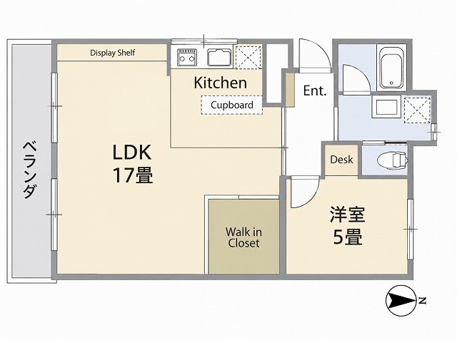 【間取り】 | 日の里東団地 | ＬＤＫは17帖の広さ！ 南向きの明るいバルコニーに面しています