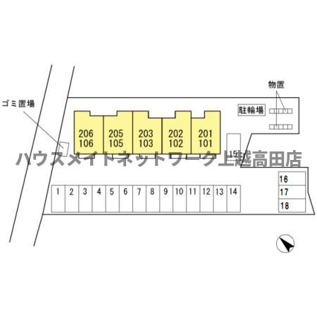 ロジュマン シュシュ Ｂの区画図|配置図