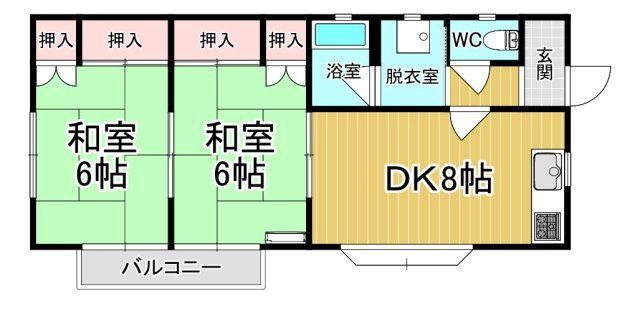 【間取り】 | 桜ハイツB | コンパクトな間取りです♪