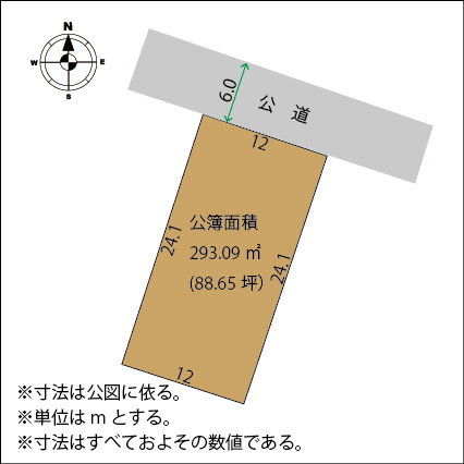 足利市利保町１丁目の売地の土地図