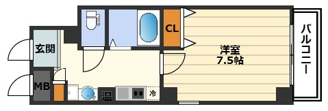 フラットワン天神橋の間取り