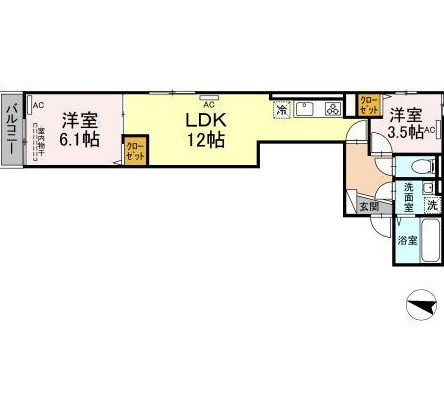 ルリアン北小岩Ⅱの間取り