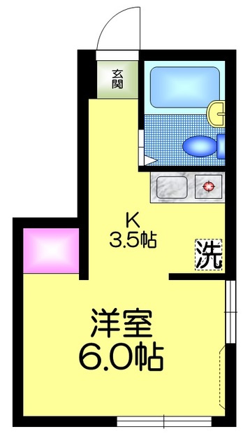 高瀬ビルの間取り|★角部屋２面窓★