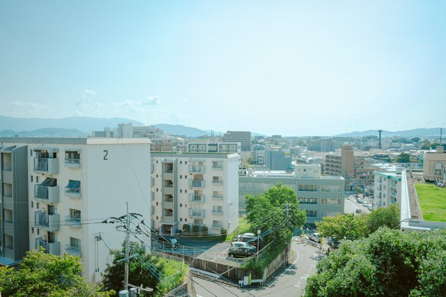 野間台住宅7棟の展望|日当たり風通し文句なしで宝満から脊振までの一望絶景大パノラマ