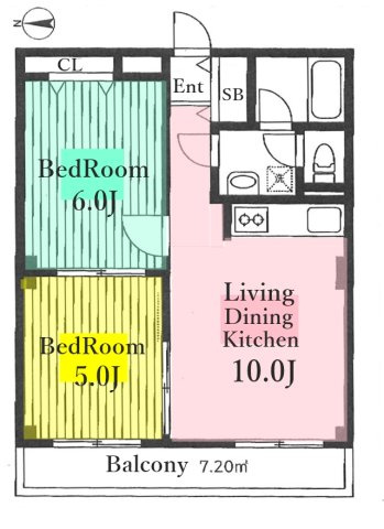 【間取り】 | 48.60㎡、2LDK。壁紙、おトイレリフォーム済みなので室内大変綺麗です。