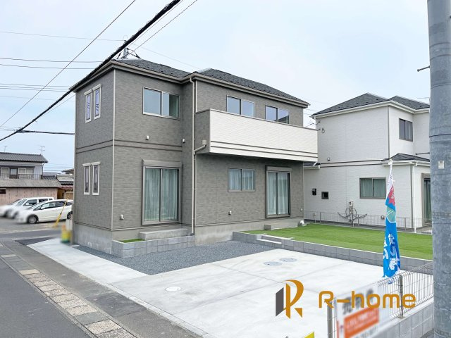 ひたちなか市足崎3期　新築戸建て　1号棟の外観|ご予約を頂ければ、『平日』はもちろん『早朝』や『夜間』もご見学可能です♪お気軽にお申し付けください♪