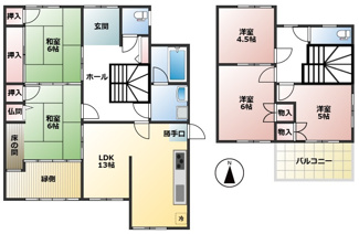 【間取り】 | 瑞穂市牛牧！庭付き5LDK！水回りすべて新品交換！敷地ゆったり70坪以上！ | 瑞穂市牛牧！庭付き5LDK！水回りすべて新品交換！敷地ゆったり70坪以上！