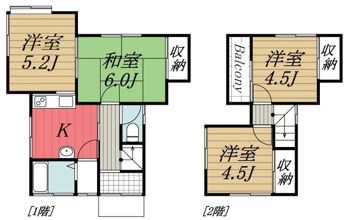 【間取り】 | 中高根貸家 /372