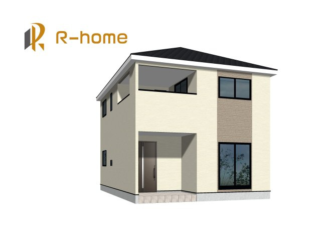 かすみがうら市下稲吉第14　新築戸建て　12号棟の外観パース|2025年3月完成予定！近隣の同仕様完成物件をご見学いただけます♪