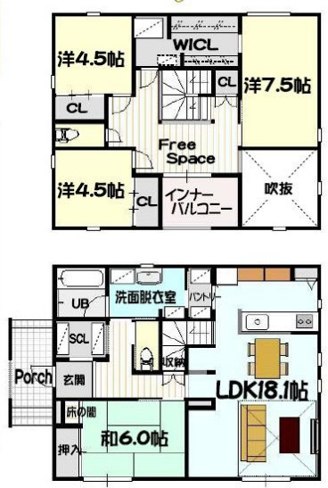 狭山市北入曽　中古未入居住宅　の間取り