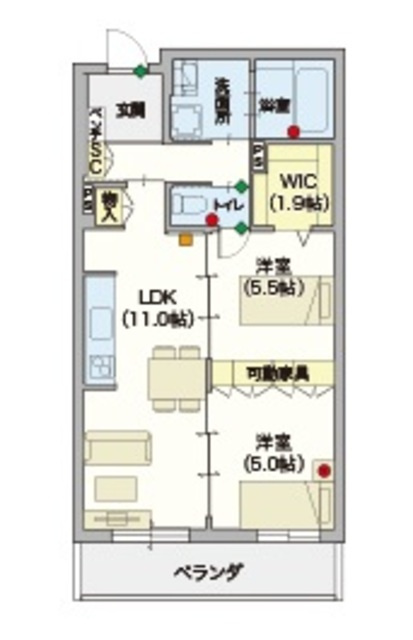 (シニア限定)Village　Tokuden　Parkの間取り|★シニアに優しい充実した設備★
