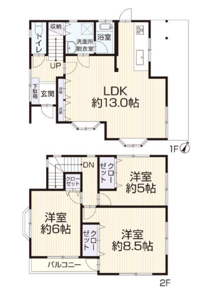 藤沢市鵠沼藤が谷　中古戸建の間取り