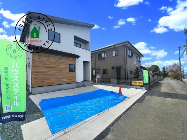 菊池郡大津町第2-1棟（1号棟）　の前面道路含む現地写真|見学の時間などお気軽にお問い合わせ下さい。