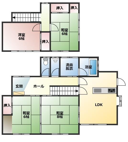 都城市志比田町の中古一戸建の間取り
