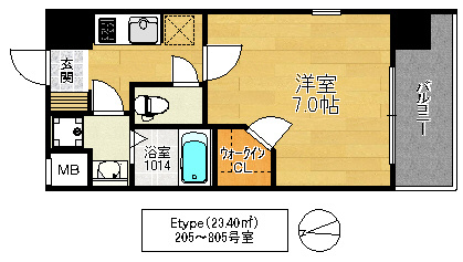 大阪市鶴見区放出東３丁目の賃貸マンションの間取り