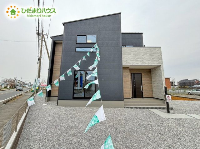 深谷市折之口　新築一戸建て　第1期　クライン　01の外観|角地につき日当たり・風通し良好です☆				
