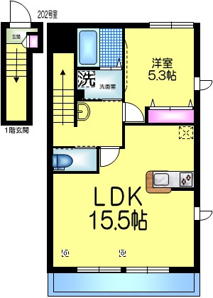 コンフォリティの間取り|★最上階★角部屋★三面採光★