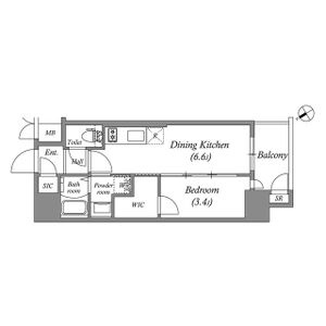 エステムコート名古屋新栄Ⅳネストの間取り