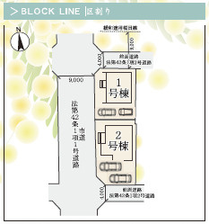 仲介手数料不要　リナージュ東区水源23-1期【泉ヶ丘小・東野中】の区画図