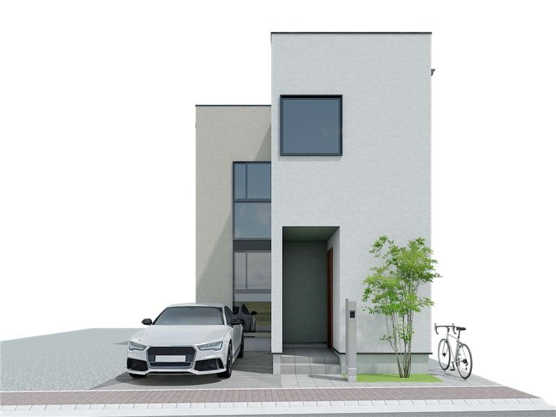 川西町2号地 売土地の外観パース|2号地参考プラン外観パース