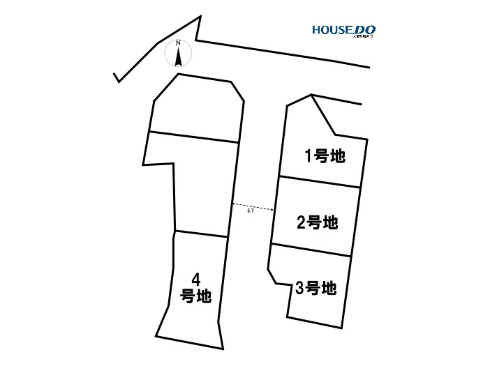 未入居戸建　四條畷市南野6丁目　4号地（令和7年1月完成）の区画図|敷地図面は略図につき現況を優先致します。