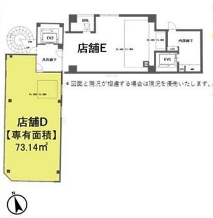 北区十条仲原１丁目の店舗事務所の間取り