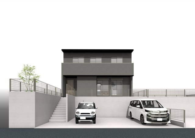 西秦泉寺　建築条件付き　西棟　売土地　（全2区画）　の外観パース|プラン例　建物面積　91.83㎡（約27.78坪）　建物価格　2320万円