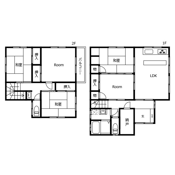 北矢三町4丁目8-6-3　借家の間取り