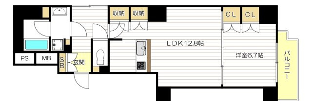 南堀江アパートメントグランデの間取り