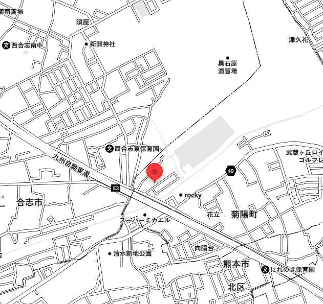 ケイアイエルデ／菊池郡菊陽町３期／１号棟の地図