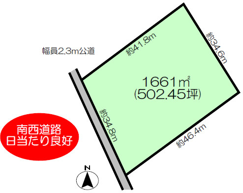 阿見町実穀５０２坪の土地図