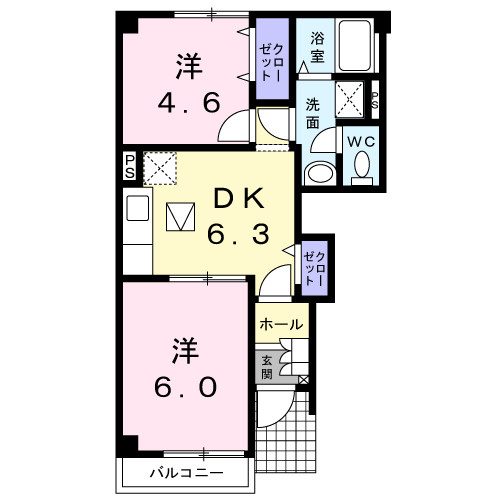 エレガンテ・パルコⅡの間取り
