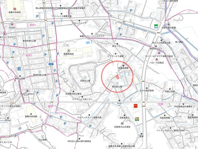 羽島　馬庭駐車場の地図