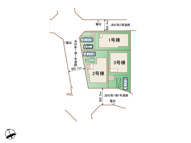 神戸市北区鈴蘭台南町6丁目新築戸建　3号棟の区画図
