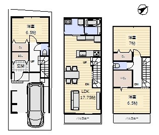 【参考プラン】 | 港区八幡屋３丁目条件付き売土地 | 参考間取りプラン例【A号地】　3LDK　建物面積：約112.32㎡　土地価格2280万円+建物価格1900万円　合計4180万円