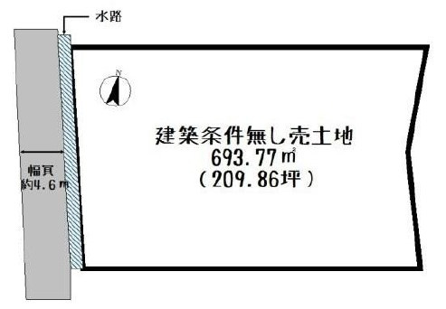 守山市播磨田町　建築条件無し売土地の土地図