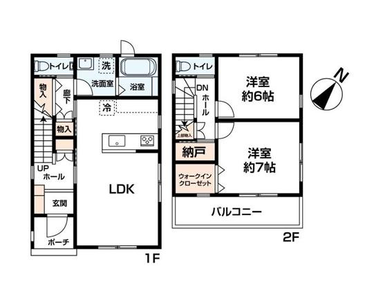 久喜市緑１丁目　中古一戸建ての間取り|インテリアの統一感を作りやすい洋室のみの間取りです♪